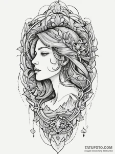 Tattoo sketch nature, artistic tattoo sketch,... - эскиз тату (№1757017658_0, 04.09.2025 20:27) — Tatufoto.com