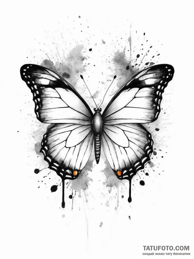 Tattoo sketch painted lady butterfly, concept... - эскиз тату (№1757018640_0, 04.09.2025 20:44) — Tatufoto.com