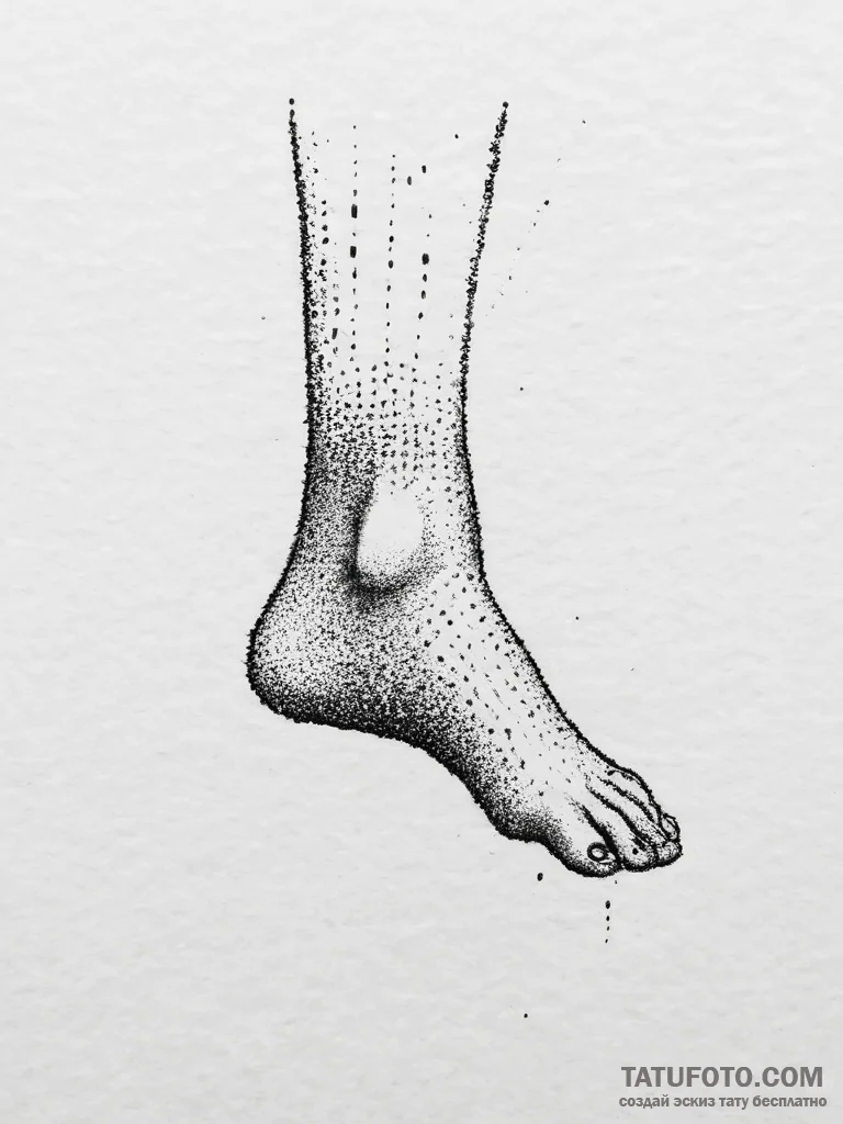 Tattoo sketch foot, artistic tattoo sketch, b... - эскиз тату (№1757023256_0, 04.09.2025 22:00) — Tatufoto.com