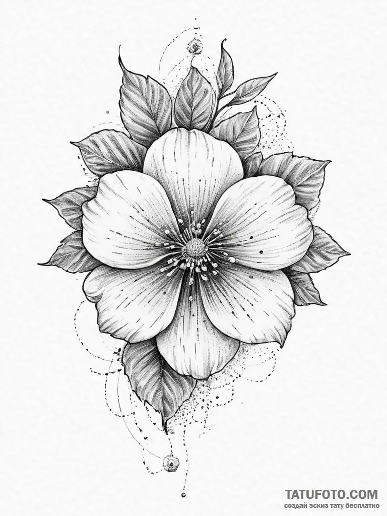 Tattoo sketch divine blossom, artistic tattoo... - эскиз тату (№1757023667_0, 04.09.2025 22:07) — Tatufoto.com