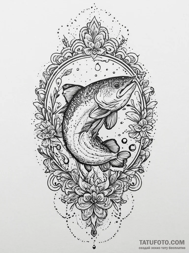 Tattoo sketch puns a catfish that says "i'm a... - эскиз тату (№1757025883_0, 04.09.2025 22:44) — Tatufoto.com