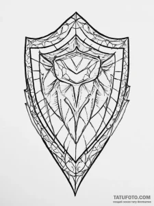 Tattoo sketch shield, ink illustration for ta... - эскиз тату (№1757028288_0, 04.09.2025 23:24) — Tatufoto.com
