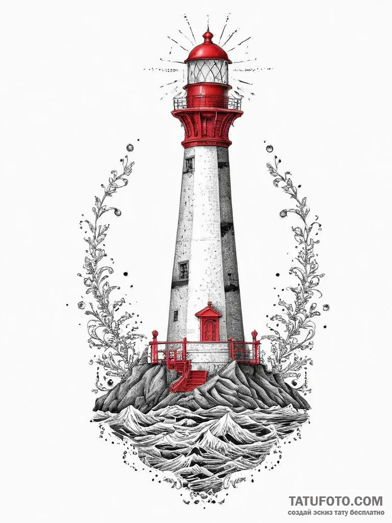 Tattoo sketch lighthouse tattoo, tattoo drawi... - эскиз тату (№1757028689_0, 04.09.2025 23:31) — Tatufoto.com