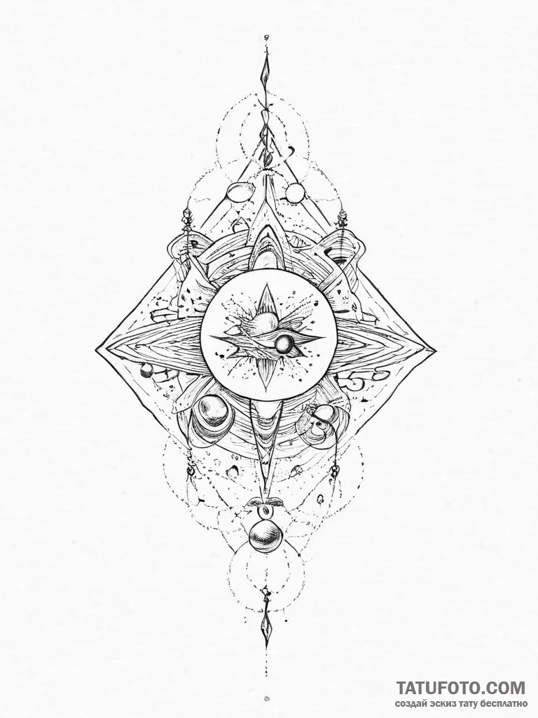 Tattoo sketch cosmic tale, ink illustration f... - эскиз тату (№1757031306_0, 05.09.2025 00:15) — Tatufoto.com