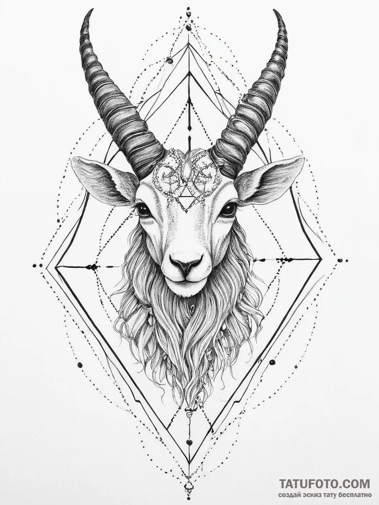 Tattoo sketch capricorn sea goat, tattoo flas... - эскиз тату (№1757031515_0, 05.09.2025 00:18) — Tatufoto.com