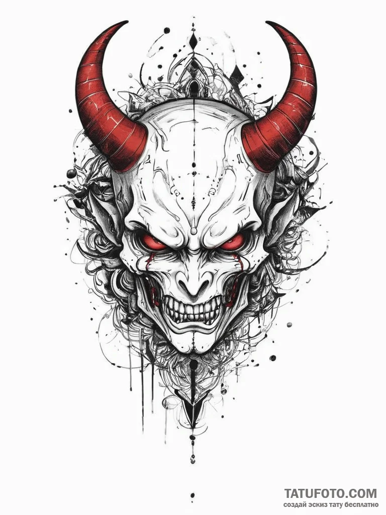 Tattoo sketch demon, artistic tattoo sketch,... - эскиз тату (№1757033123_0, 05.09.2025 00:45) — Tatufoto.com