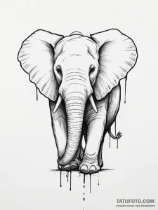 Tattoo sketch loxodon trunk, artistic tattoo... - эскиз тату (№1757035529_0, 05.09.2025 01:25) — Tatufoto.com