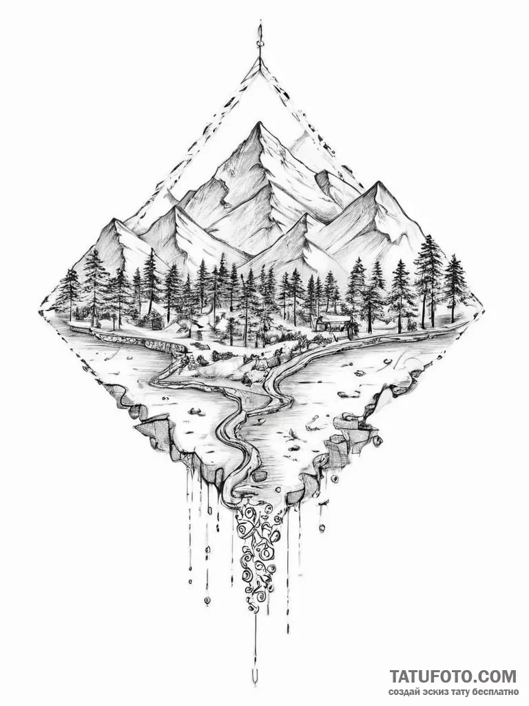 Tattoo sketch map - эскиз тату (№1757035722_0, 05.09.2025 01:28) — Tatufoto.com