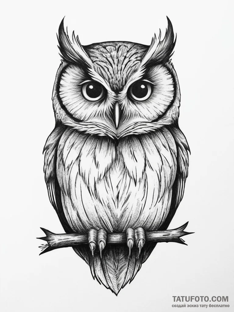 Tattoo sketch saw-whet owl, artistic tattoo s... - эскиз тату (№1757038492_0, 05.09.2025 02:14) — Tatufoto.com