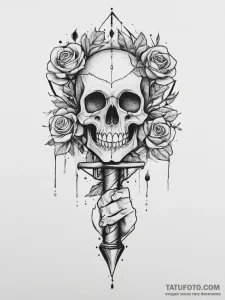 Tattoo sketch hands with a hammer, concept ar... - эскиз тату (№1757040187_0, 05.09.2025 02:43) — Tatufoto.com
