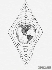 Tattoo sketch cosmic earth, tattoo line art,... - эскиз тату (№1757040979_0, 05.09.2025 02:56) — Tatufoto.com