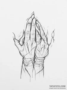 Tattoo sketch hands with a paper - эскиз тату (№1757063235_0, 05.09.2025 09:07) — Tatufoto.com