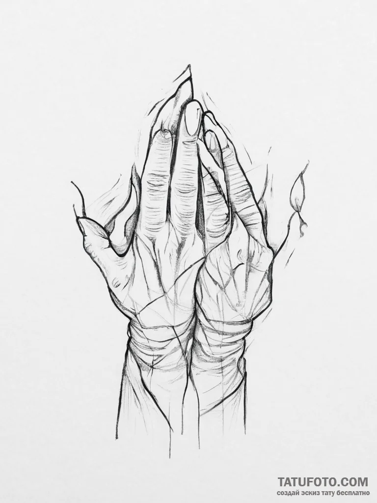 Tattoo sketch hands with a paper - эскиз тату (№1757063235_0, 05.09.2025 09:07) — Tatufoto.com
