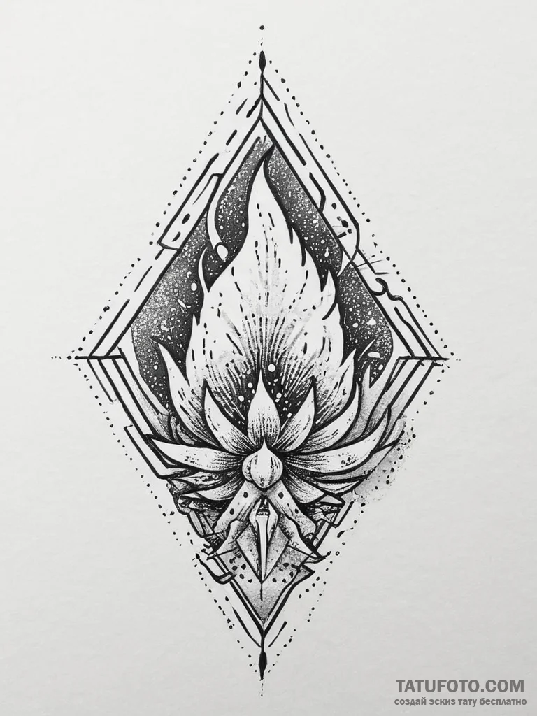 Tattoo sketch fire, tattoo sketch design, on... - эскиз тату (№1757064214_0, 05.09.2025 09:23) — Tatufoto.com