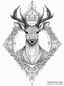 Tattoo sketch elegant doe tattoo, tattoo draw... - эскиз тату (№1757065409_0, 05.09.2025 09:43) — Tatufoto.com