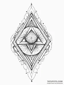 Tattoo sketch geometric design, ink illustrat... - эскиз тату (№1757065800_0, 05.09.2025 09:50) — Tatufoto.com
