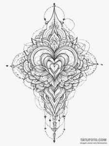 Tattoo sketch heart pierced by a dagger, tatt... - эскиз тату (№1757066597_0, 05.09.2025 10:03) — Tatufoto.com