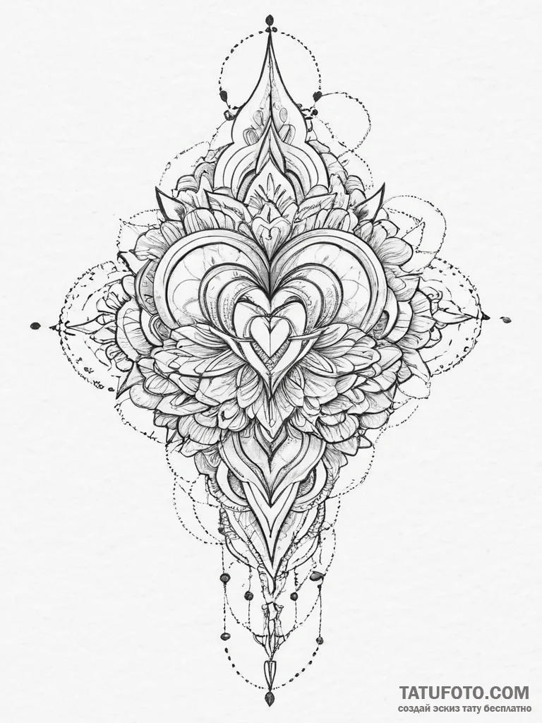 Tattoo sketch heart pierced by a dagger, tatt... - эскиз тату (№1757066597_0, 05.09.2025 10:03) — Tatufoto.com