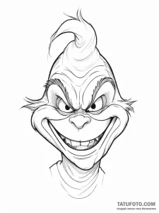 Tattoo sketch the grinch with a laugh, concep... - эскиз тату (№1757066986_0, 05.09.2025 10:09) — Tatufoto.com
