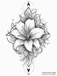 Tattoo sketch stargazer lily, tattoo sketch d... - эскиз тату (№1757067181_0, 05.09.2025 10:13) — Tatufoto.com