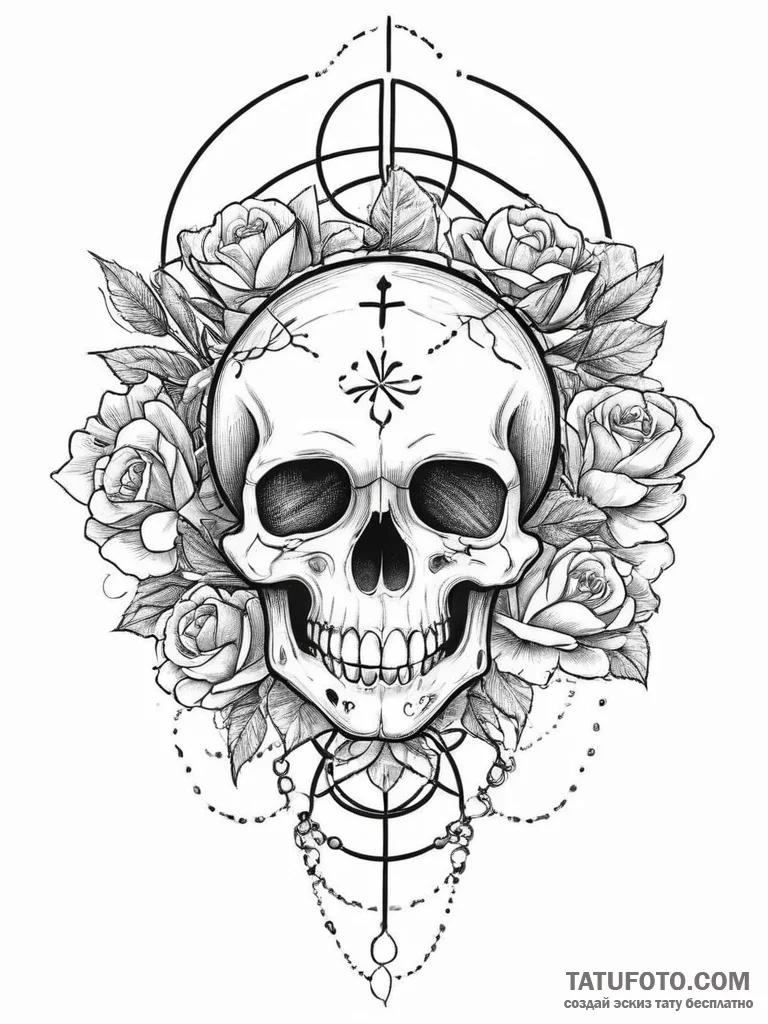 Tattoo sketch zodiac sign with flowers, tatto... - эскиз тату (№1757068156_0, 05.09.2025 10:29) — Tatufoto.com