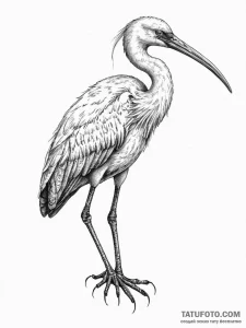 Tattoo sketch ibis, tattoo line art, dotwork... - эскиз тату (№1757069714_0, 05.09.2025 10:55) — Tatufoto.com