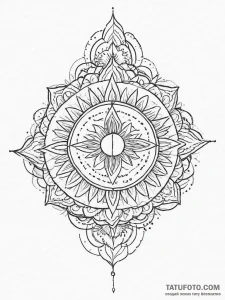 Tattoo sketch slavic embroidery pattern with... - эскиз тату (№1757070116_0, 05.09.2025 11:01) — Tatufoto.com
