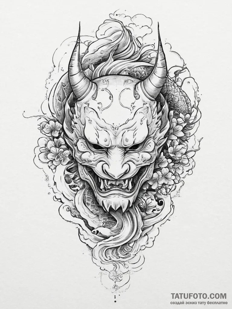 Tattoo sketch cosplay character mask, artisti... - эскиз тату (№1757070734_0, 05.09.2025 11:12) — Tatufoto.com