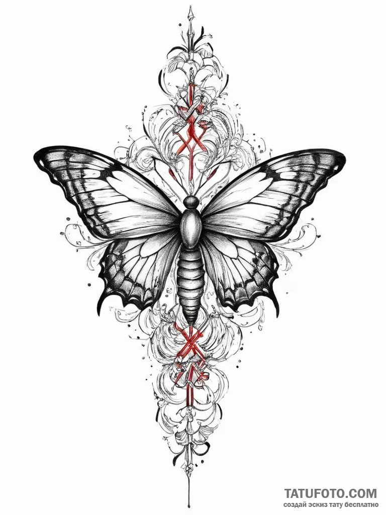 Tattoo sketch butterfly girl tattoo, concept... - эскиз тату (№1757072307_0, 05.09.2025 11:38) — Tatufoto.com