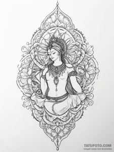 Tattoo sketch divine representation - эскиз тату (№1757073687_0, 05.09.2025 12:01) — Tatufoto.com