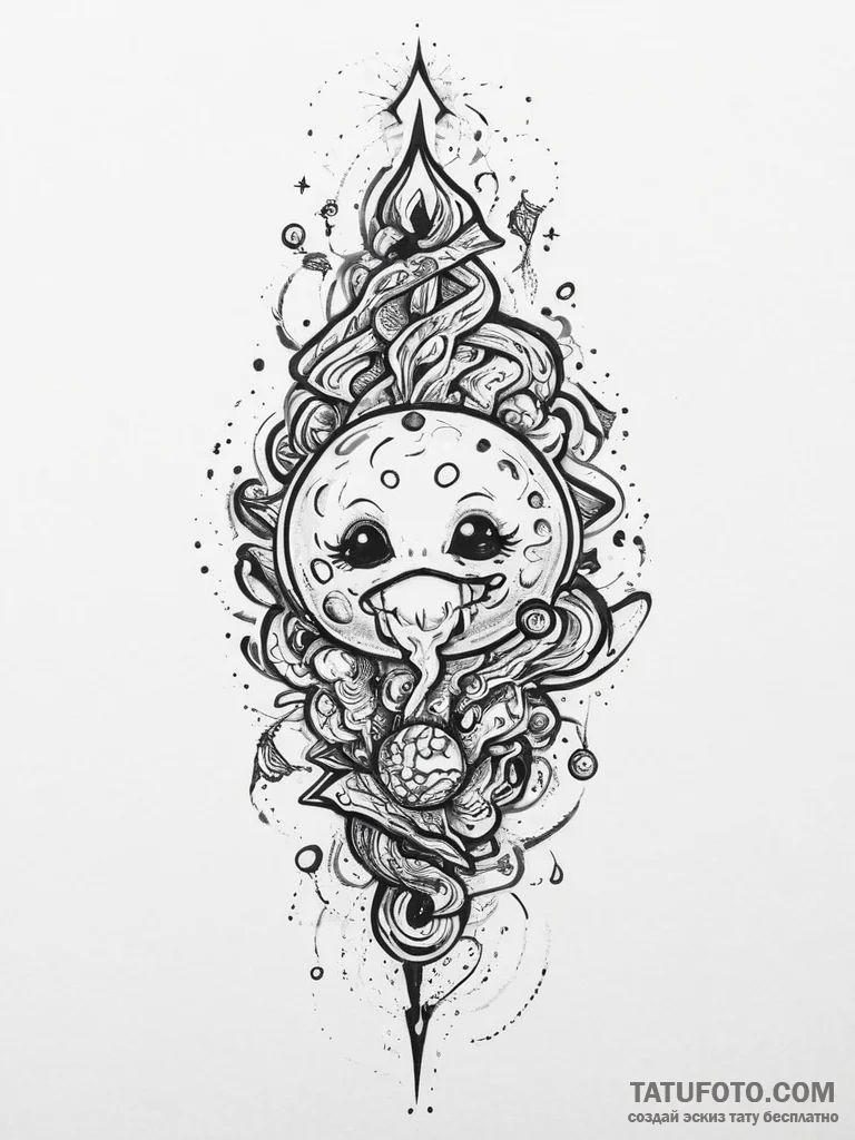 Tattoo sketch cosmic portrayal, artistic tatt... - эскиз тату (№1757079656_0, 05.09.2025 13:40) — Tatufoto.com