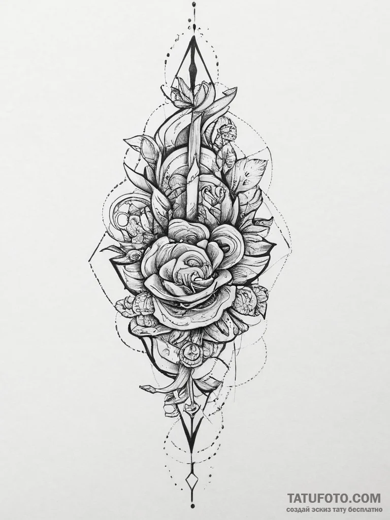 Tattoo sketch geometric линии, tattoo drawing... - эскиз тату (№1757079850_0, 05.09.2025 13:44) — Tatufoto.com