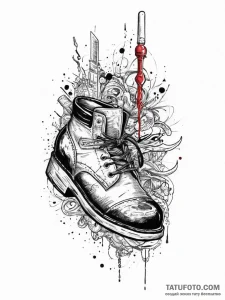 Tattoo sketch cobbler shoe and awl, tattoo li... - эскиз тату (№1757081814_0, 05.09.2025 14:16) — Tatufoto.com