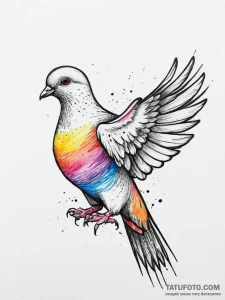 Tattoo sketch puns a pigeon that says "i'm a... - эскиз тату (№1757082011_0, 05.09.2025 14:20) — Tatufoto.com