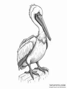 Tattoo sketch puns a pelican that says "i'm a... - эскиз тату (№1757082215_0, 05.09.2025 14:23) — Tatufoto.com