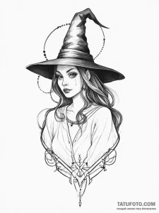 Tattoo sketch witch tattoo - эскиз тату (№1757084007_0, 05.09.2025 14:53) — Tatufoto.com