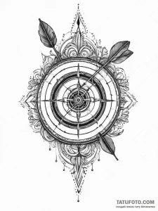 Tattoo sketch archery target with an arrow, i... - эскиз тату (№1757085381_0, 05.09.2025 15:16) — Tatufoto.com