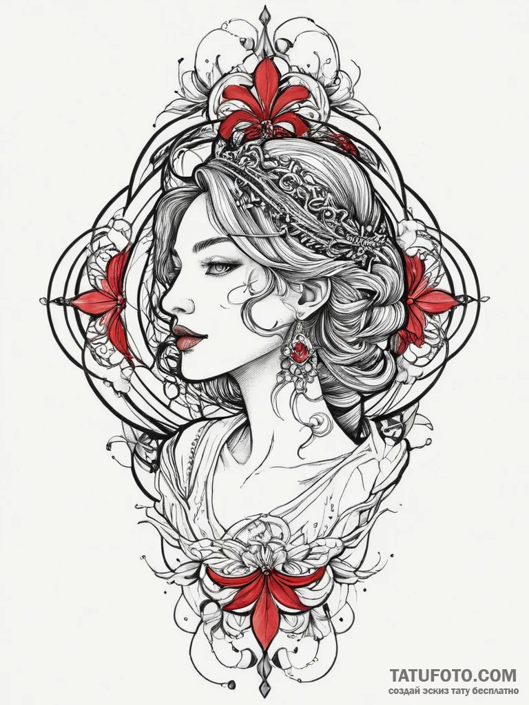 Tattoo sketch mirage, ink illustration for ta... - эскиз тату (№1757086180_0, 05.09.2025 15:29) — Tatufoto.com