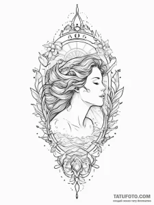 Tattoo sketch siren with a song, tattoo line... - эскиз тату (№1757086975_0, 05.09.2025 15:42) — Tatufoto.com