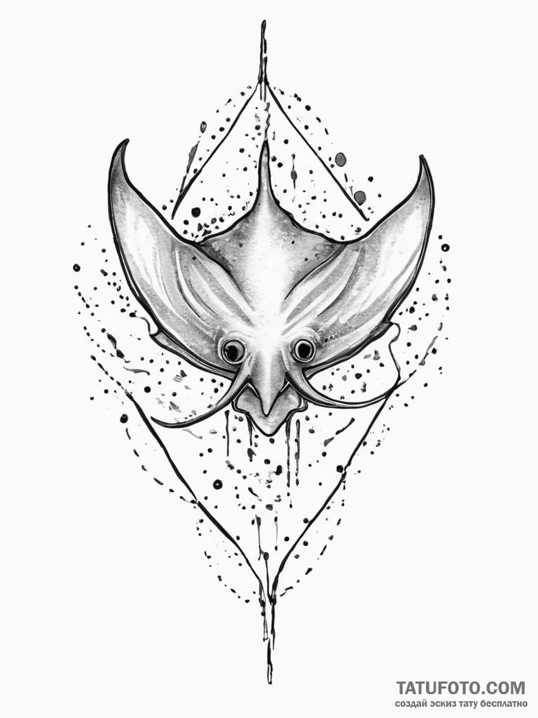 Tattoo sketch cownose ray, tattoo flash sheet... - эскиз тату (№1757087581_0, 05.09.2025 15:53) — Tatufoto.com