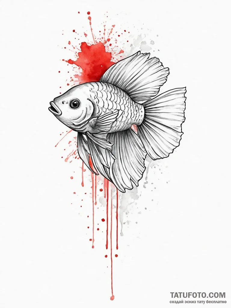 Tattoo sketch gourami, tattoo line art, black... - эскиз тату (№1757088177_0, 05.09.2025 16:02) — Tatufoto.com