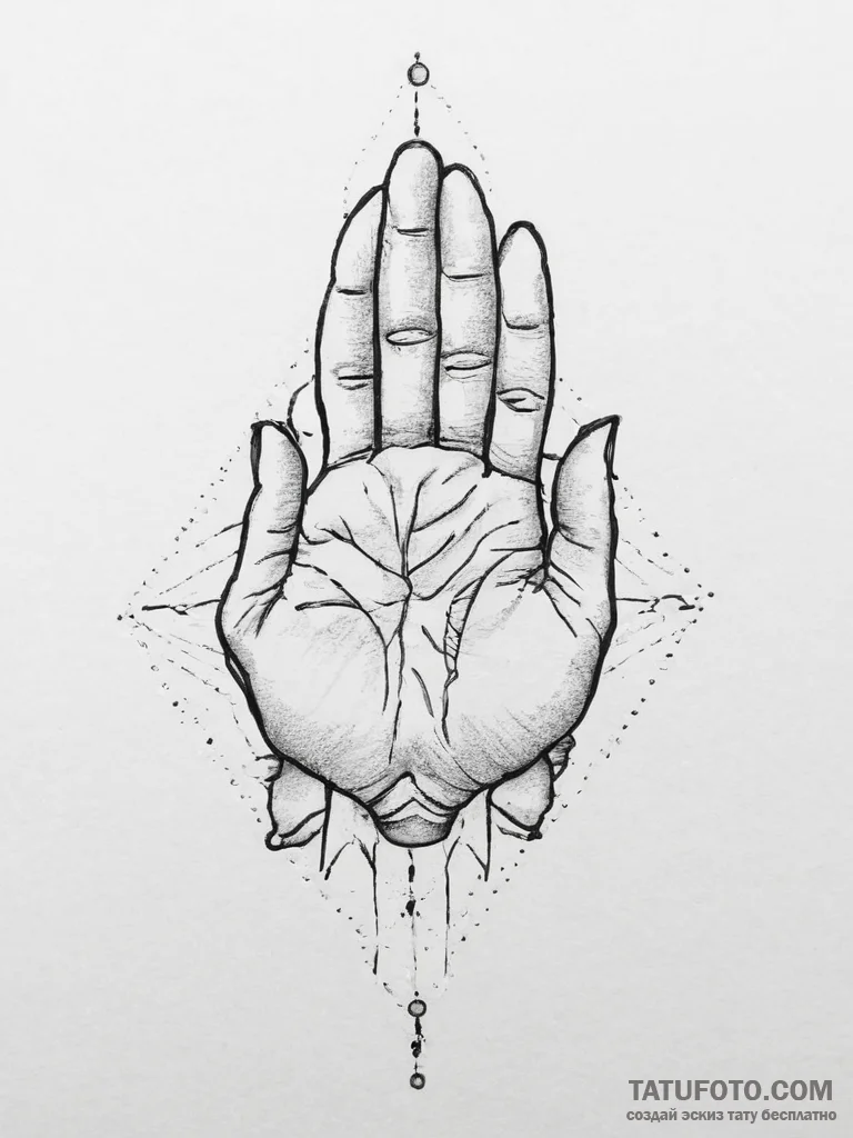 Tattoo sketch hands with a life, ink illustra... - эскиз тату (№1757090205_0, 05.09.2025 16:36) — Tatufoto.com