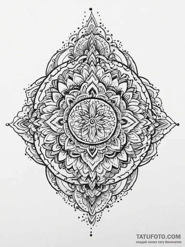 Tattoo sketch череп с мандалой, artistic tatt... - эскиз тату (№1757091008_0, 05.09.2025 16:50) — Tatufoto.com