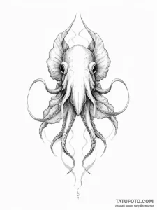 Tattoo sketch cuttlefish - эскиз тату (№1757093814_0, 05.09.2025 17:36) — Tatufoto.com