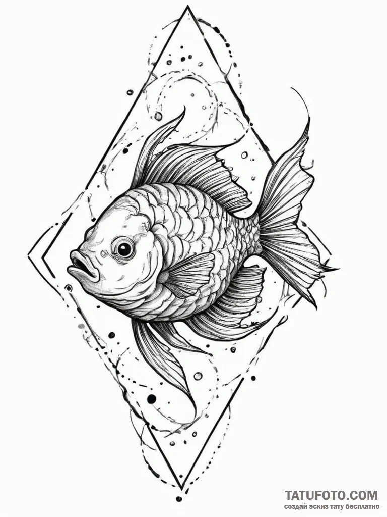 Tattoo sketch moonfish, tattoo sketch design,... - эскиз тату (№1757094607_0, 05.09.2025 17:50) — Tatufoto.com