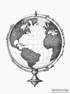 Tattoo sketch globe, artistic tattoo sketch,... - эскиз тату (№1757095004_0, 05.09.2025 17:56) — Tatufoto.com