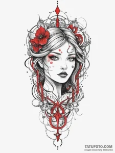 Tattoo sketch trash polka реализм и шрифт, ta... - эскиз тату (№1757096422_0, 05.09.2025 18:20) — Tatufoto.com