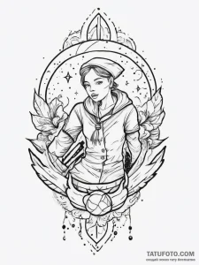 Tattoo sketch cosmic person, ink illustration... - эскиз тату (№1757098836_0, 05.09.2025 19:00) — Tatufoto.com
