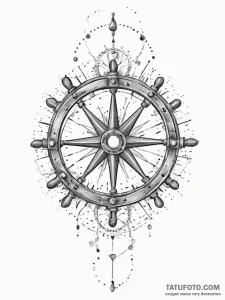 Tattoo sketch ship's wheel tattoo, concept ar... - эскиз тату (№1757099848_0, 05.09.2025 19:17) — Tatufoto.com