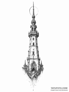 Tattoo sketch spire - эскиз тату (№1757100653_0, 05.09.2025 19:30) — Tatufoto.com